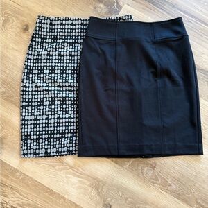 Stylish Black and Patterned Women's Skirt Set